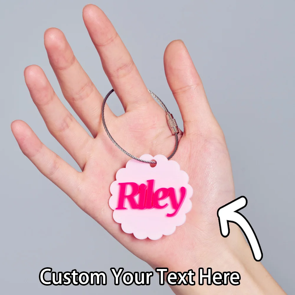 Custom acrylic flower keychains, personalized letter keychains, sports-themed ladies keychains