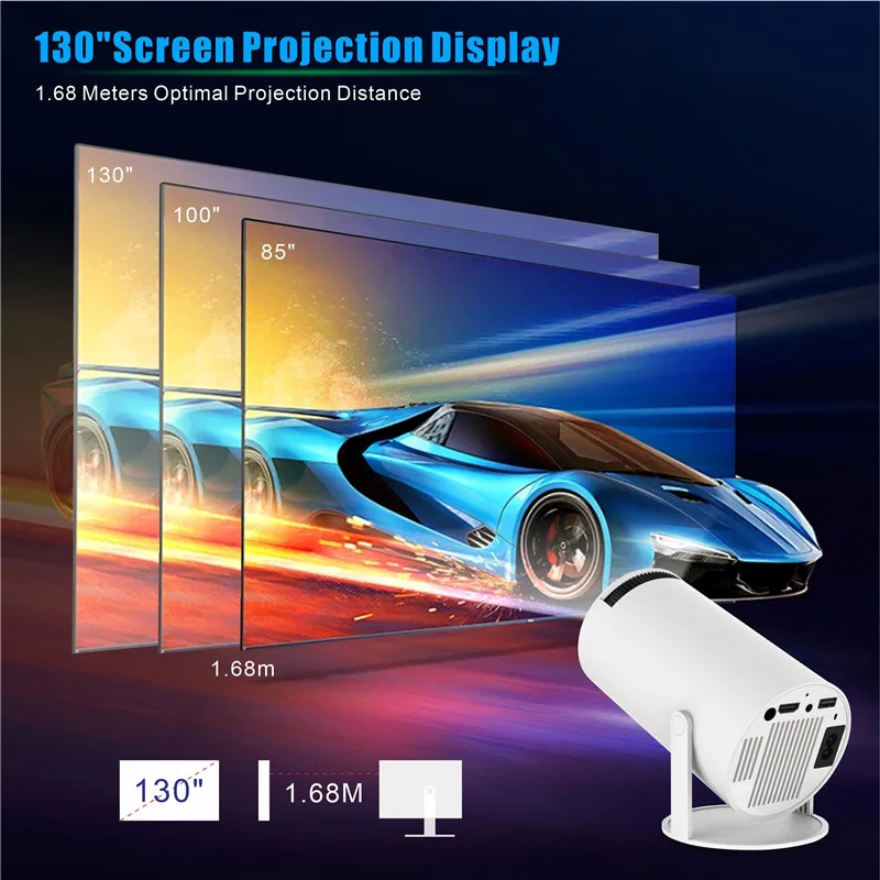 Projektor Ditong 4k 1080P Mini LED przenośny WIFI Full HD Android 1280*720P do kina domowego projektor dla filmów HY300 pro