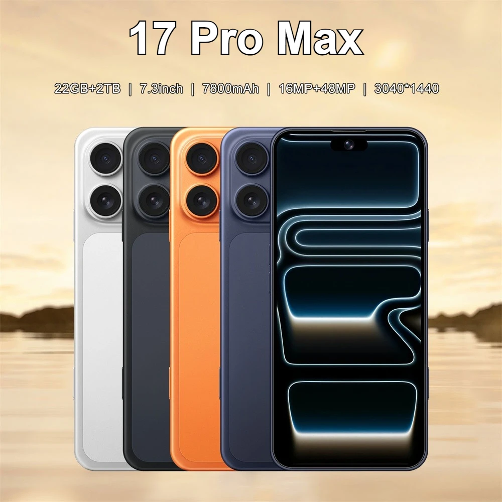 K-Touch Smartphone 5G für 17 Pro Max, 7,3-Zoll-Vollbild-Display, 5G-Mobiltelefon mit Dual-SIM-Funktion, Android-Smartphone, 16+48-MP-Kamera, Gesichtserkennung, entsperrt, 7800-mAh-Akku, Mobiltelefone. – Detail 4