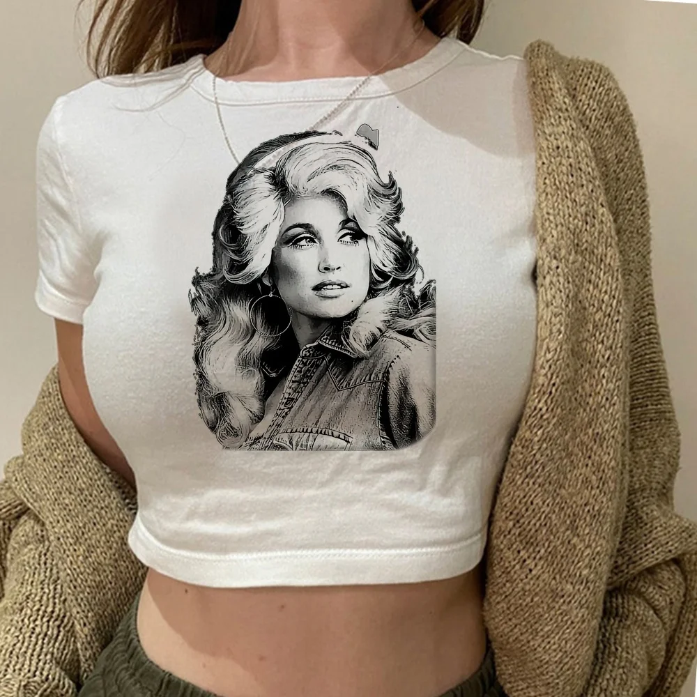 Dolly Parton cropped top ladies goth baddie funny japan alternative  shirt goth funny graphic cute y2k