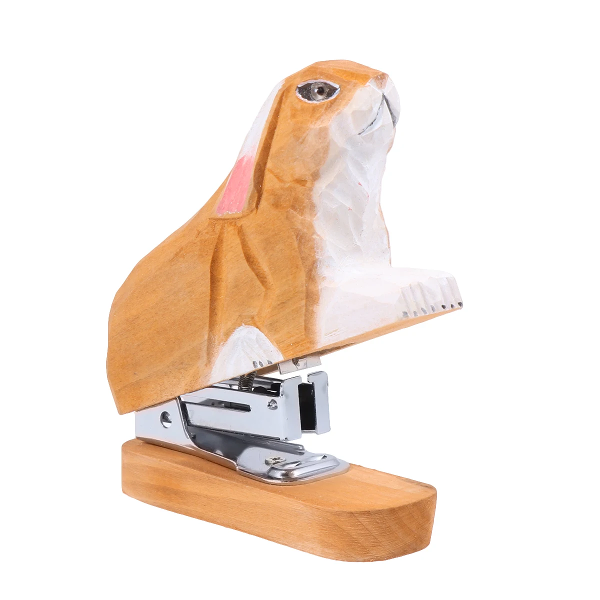 

Wooden Animal Mini Portable Office Supplies Student Stationery Desk Tool Quick Staples Manual Manual Stapling Machine Machine