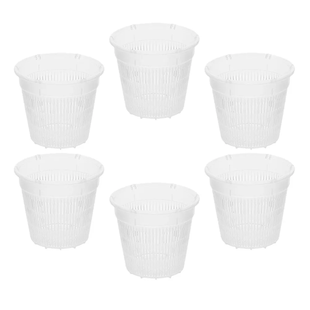 

6 Pcs Root Control Flower Pots 140mm Plastic Orchid Planters Nursery Breathing Holes Lightweight Reusable Planter