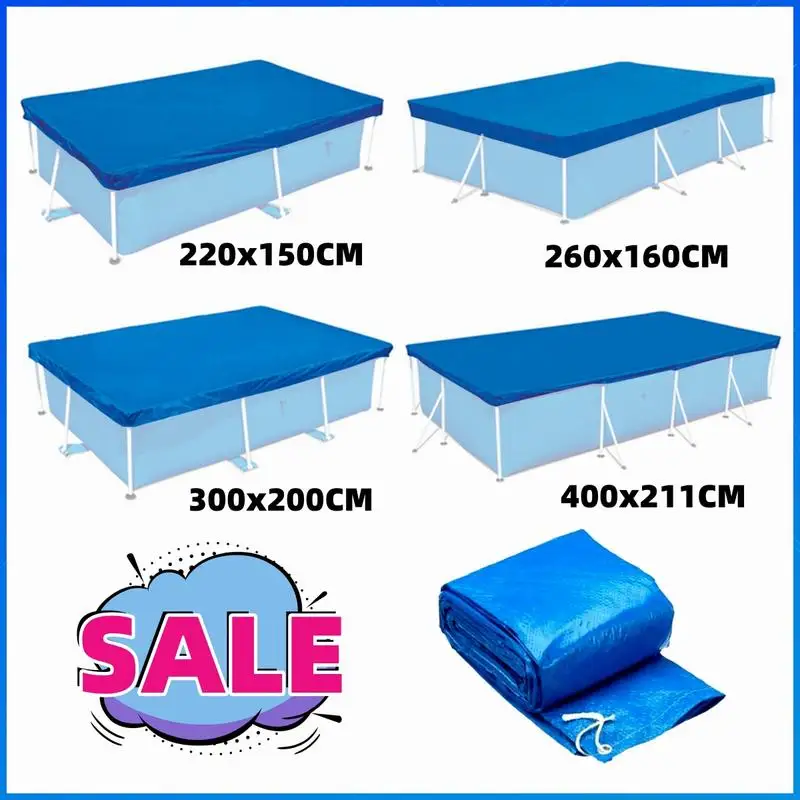 Pool Cover Cloth Mat Frame Pool For Garden Swimming Pool Tub Covers Rainproof Dust Cover 400x211cm/300x200cm/260x160cm/220x150cm