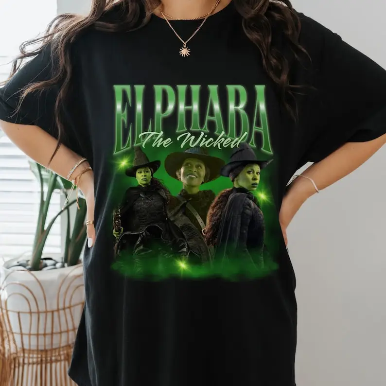 Cynthia Erivo, Elphaba Retro Tee, Wicked, Yellow Brick Road, Defying Gravity, Youth Wicked Tee, Kids Elphaba Tee