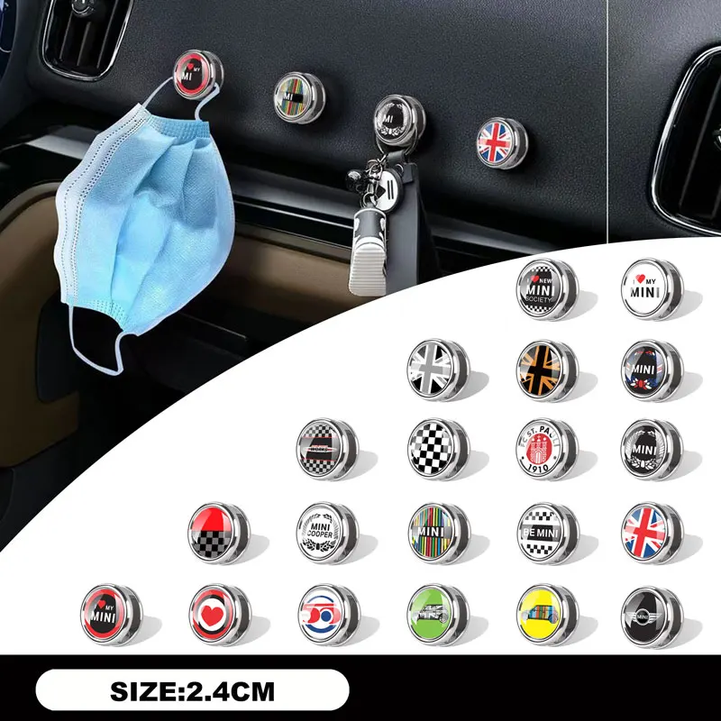 For Mini Cooper One JCW F54 F55 F56 R50 R53 R57 R58 R59 R60 R61 Delicate Metal Car Sticker Car Hook Practical Car Accessories