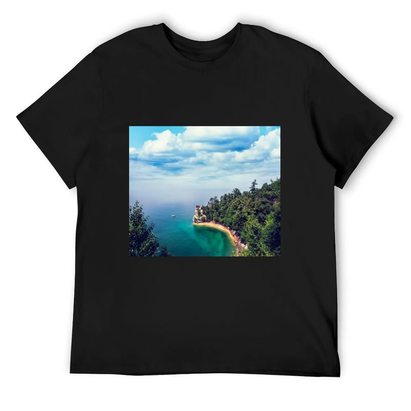 

Miners Castle rock formation T-Shirt football t shirt shirts graphic tees blanks mens funny t shirts