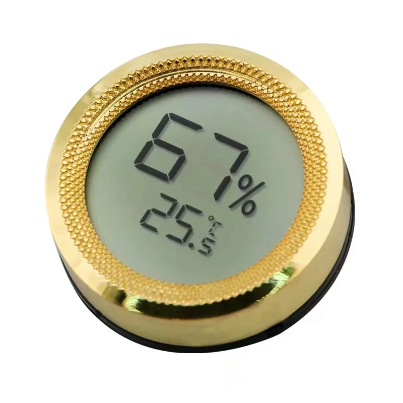 2 Inch Round Cigar Humidor Digital Hygrometer Home Guitar Case Digital Thermometer High Precision Hygrometer Tobacco Humidor