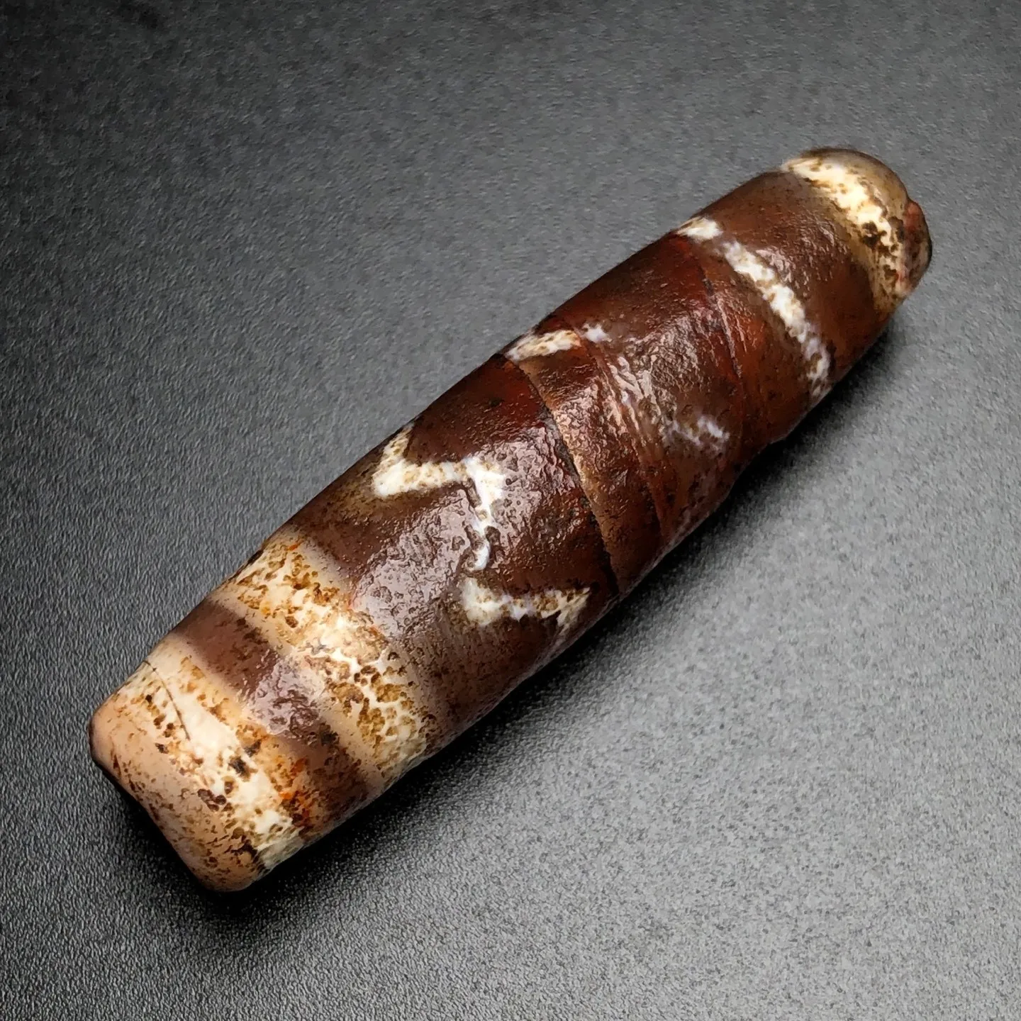 Rare Tibetan Buddhism Agate Water wave Dzi Bead Amulet Necklace Pendant Z1929