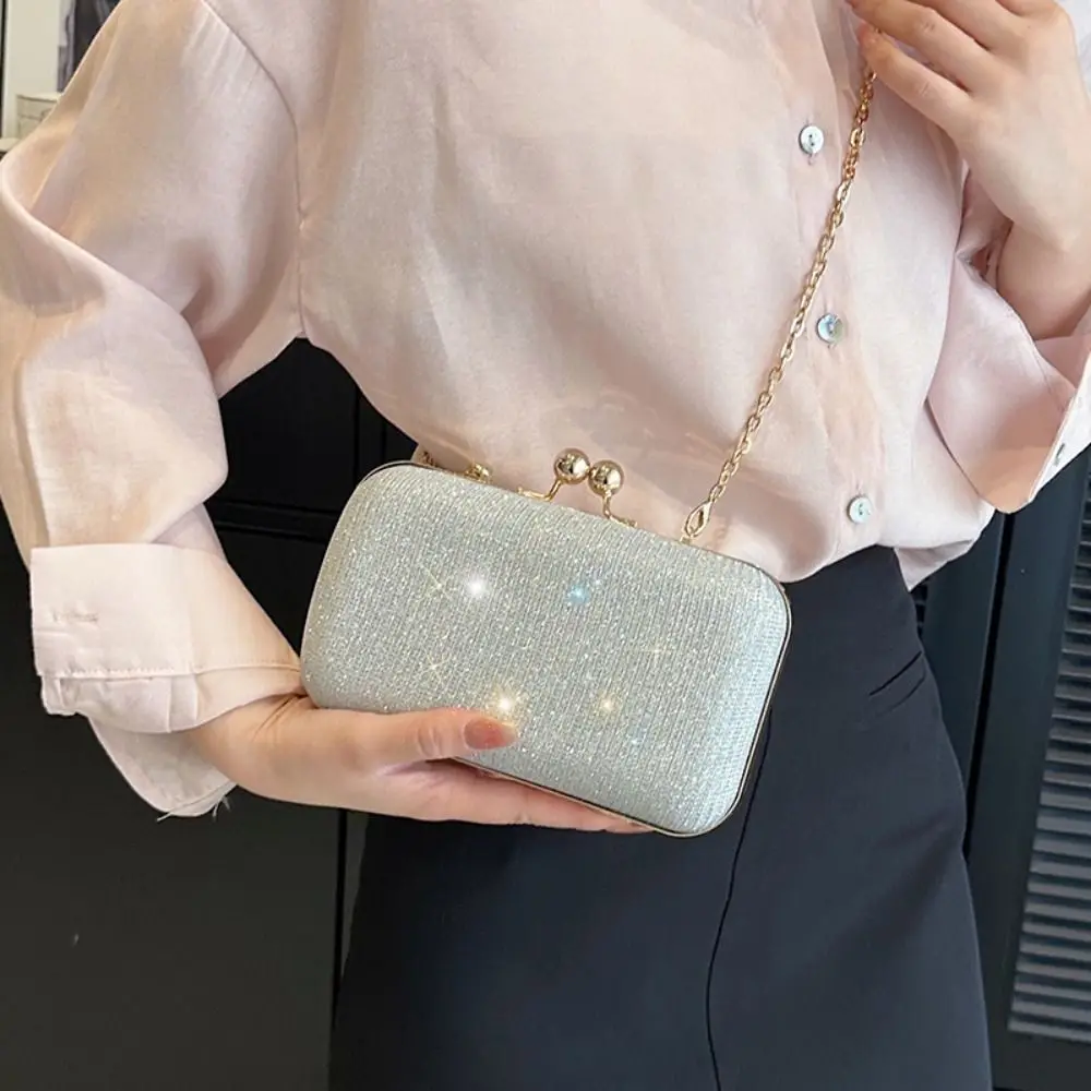 

Casual Glitter Evening Banquet Bag Rhinestone Large Capacity Box Handbag Wrist Bag Crossbody Bag Ladies Clutch Bag Women