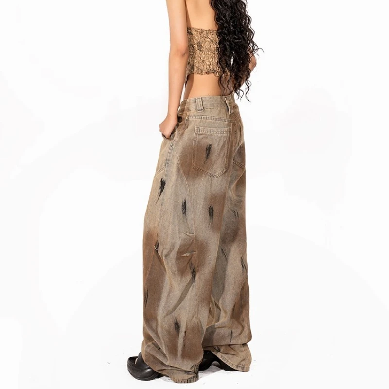 American Retro Wide-Leg Women's Jeans 2025 Autumn Winter New Design Sweet Cool Sexy Loose Slimming Versatile Long Pants Ladies