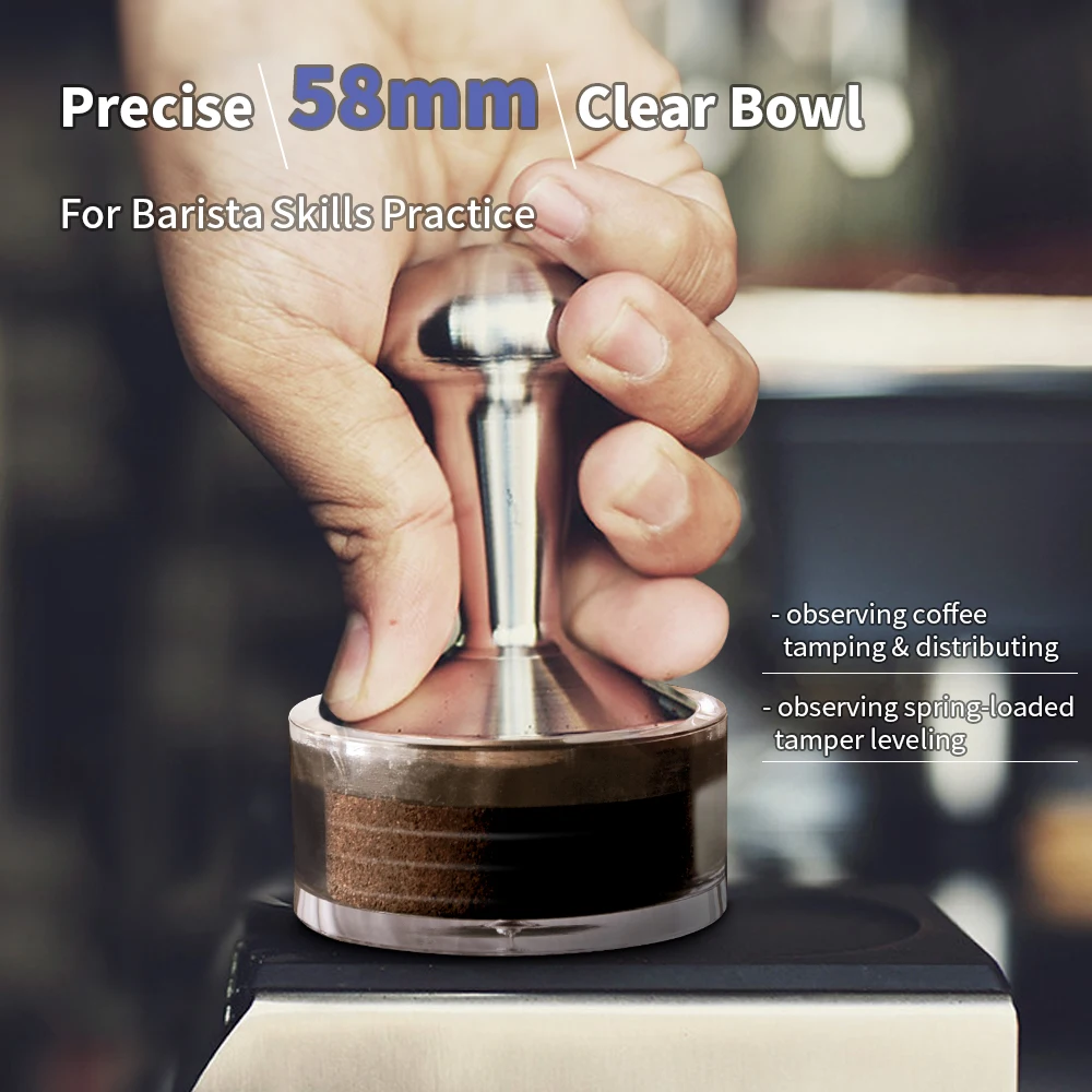 Coffee Tool Transparent 53/58/58.5mm Coffee Tamper Clear Measuring Powder Bowl Round For Observing Coffee Tamping & Distributing