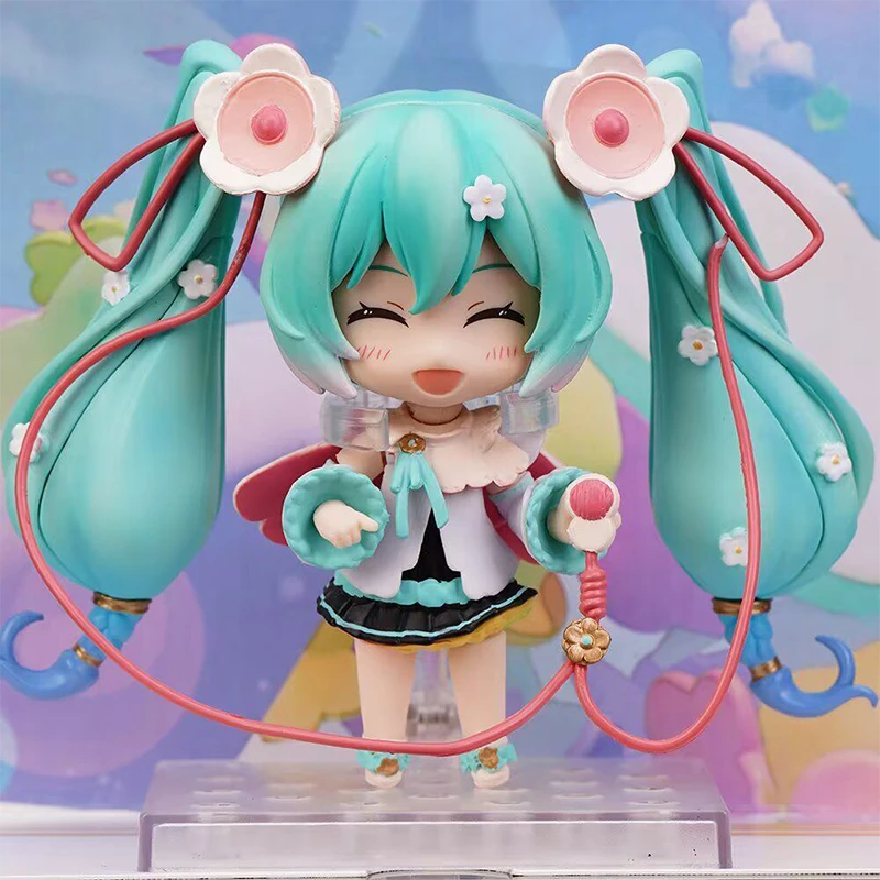 11Cm Hatsune Miku Anime Figuur 15e Verjaardag #1939 Ob11 Aardbei Cake Pvc Actiefiguur Pop Collectie Model Speelgoed Cadeau