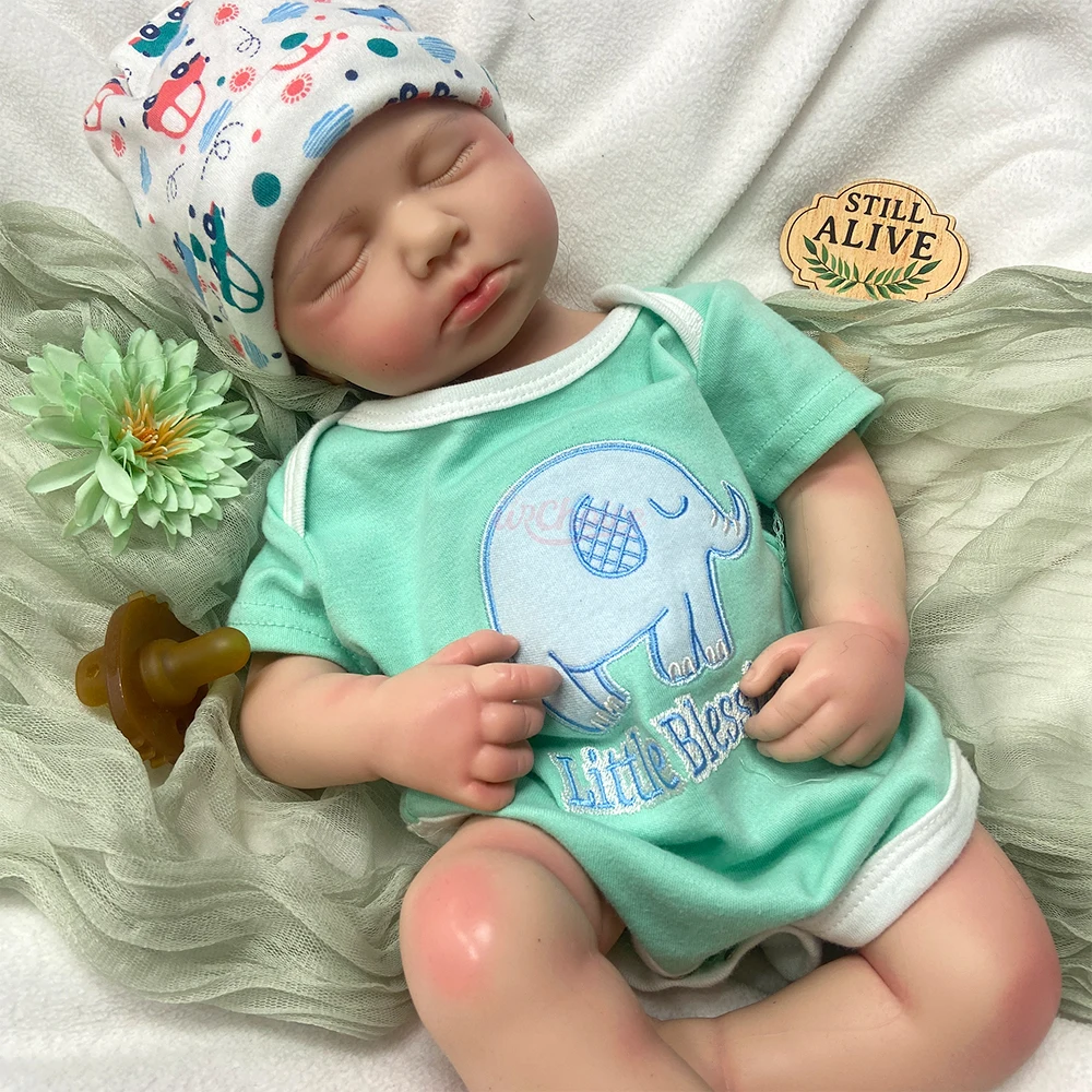 20 Inch Open Mouth Silicone Reborn Doll Blue Eyes Reborn Doll Loulou Hand-Painted Diy Newborn Doll For For Artists Collectors