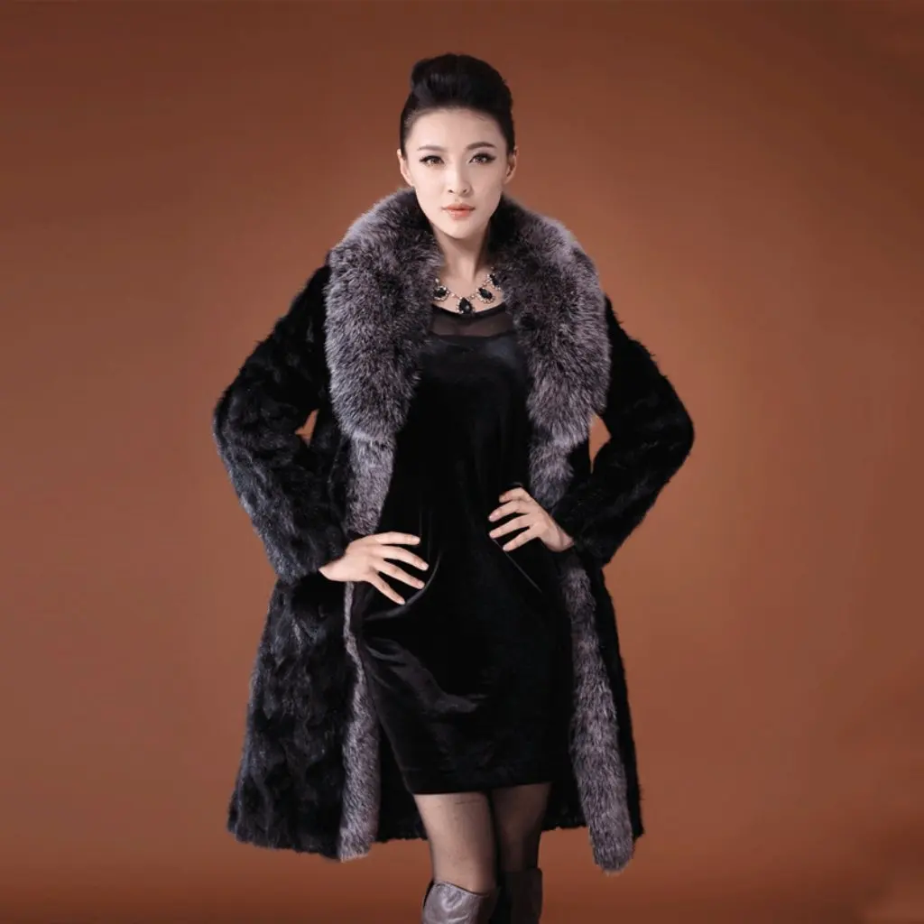 

Faux Fur Vest for Women European American Style Big Size Comfortable One-Piece Fox Fur Coat Fashionable Outerwear