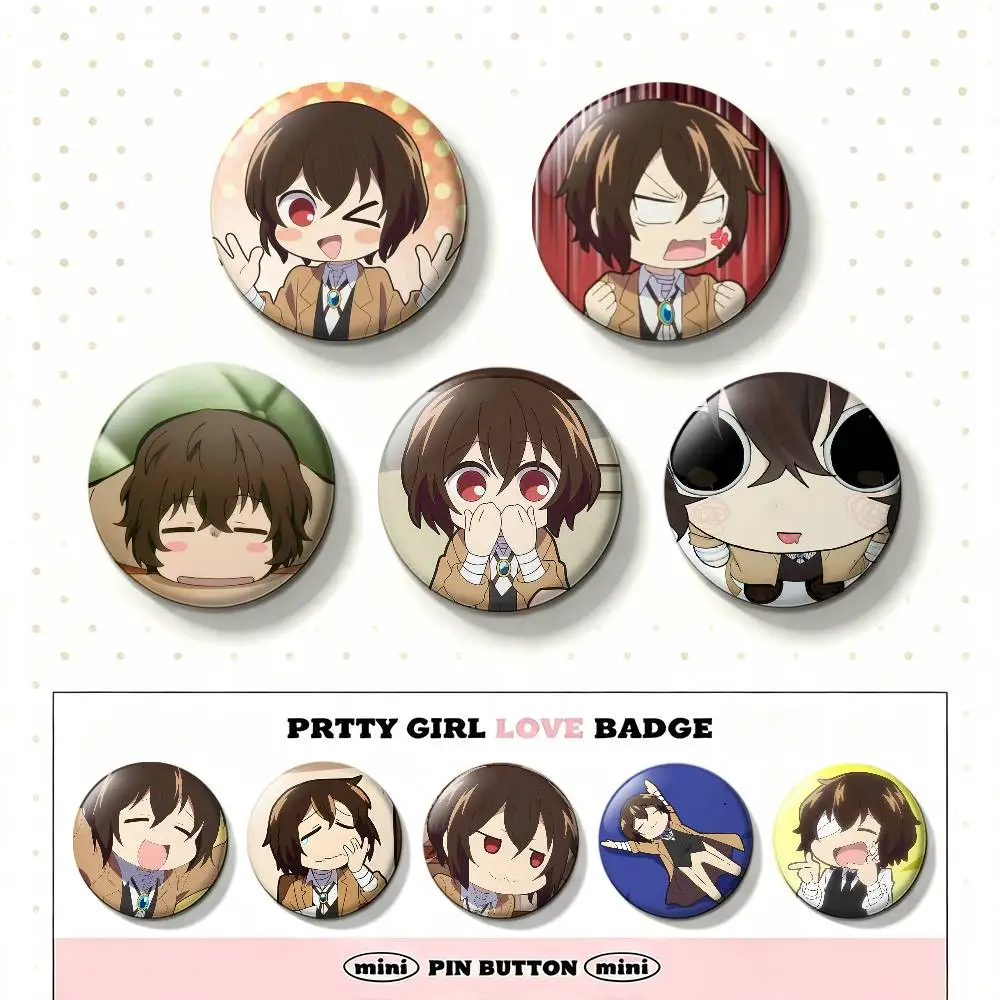 Anime O-Osamu D-Dazai Laser Badge Applicable For Backpack Clothes Hats Decor Creative Accessories