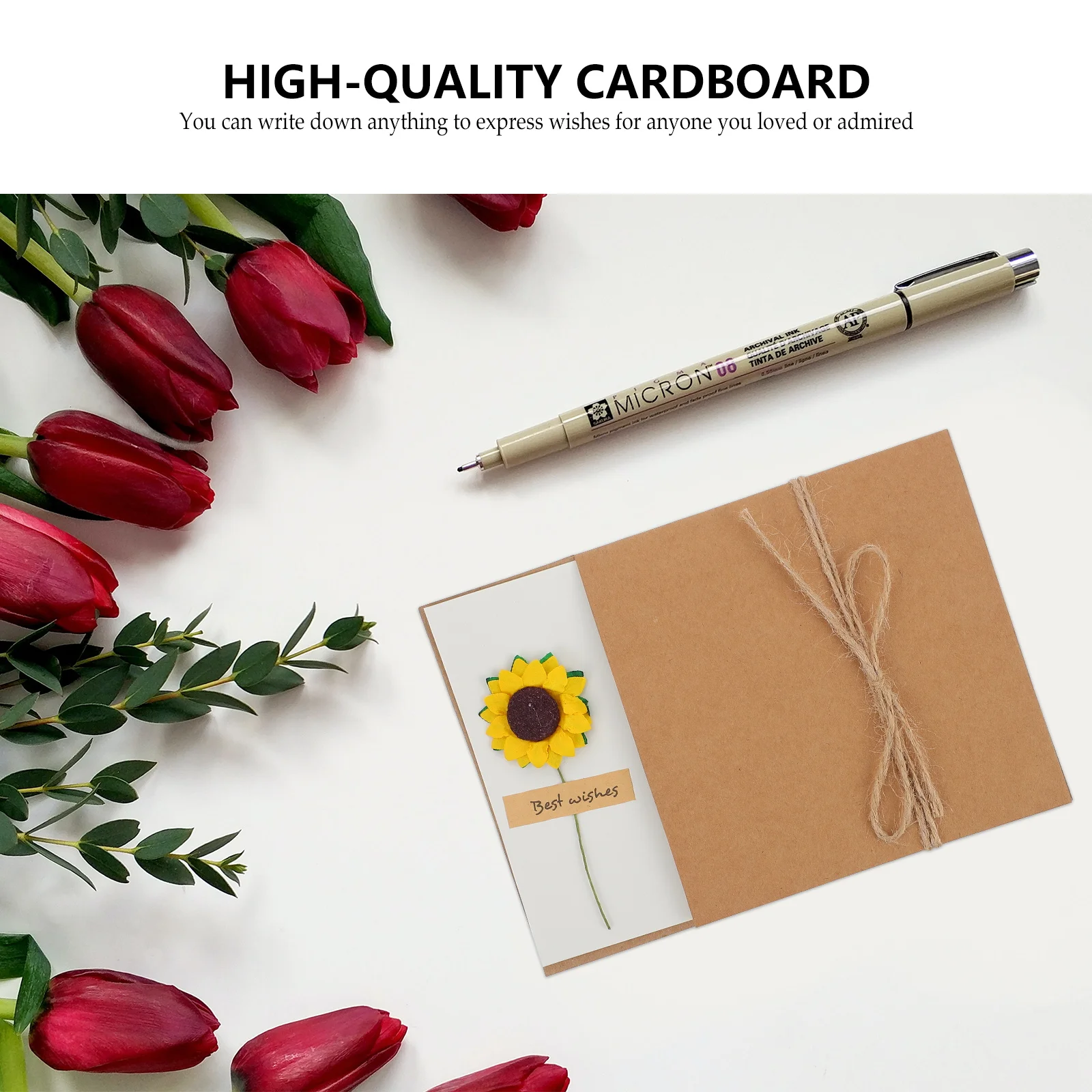 

8 Pcs Simulated Dried Flower Greeting Card Thank You Cards Birthday Chic Blessing Festive
