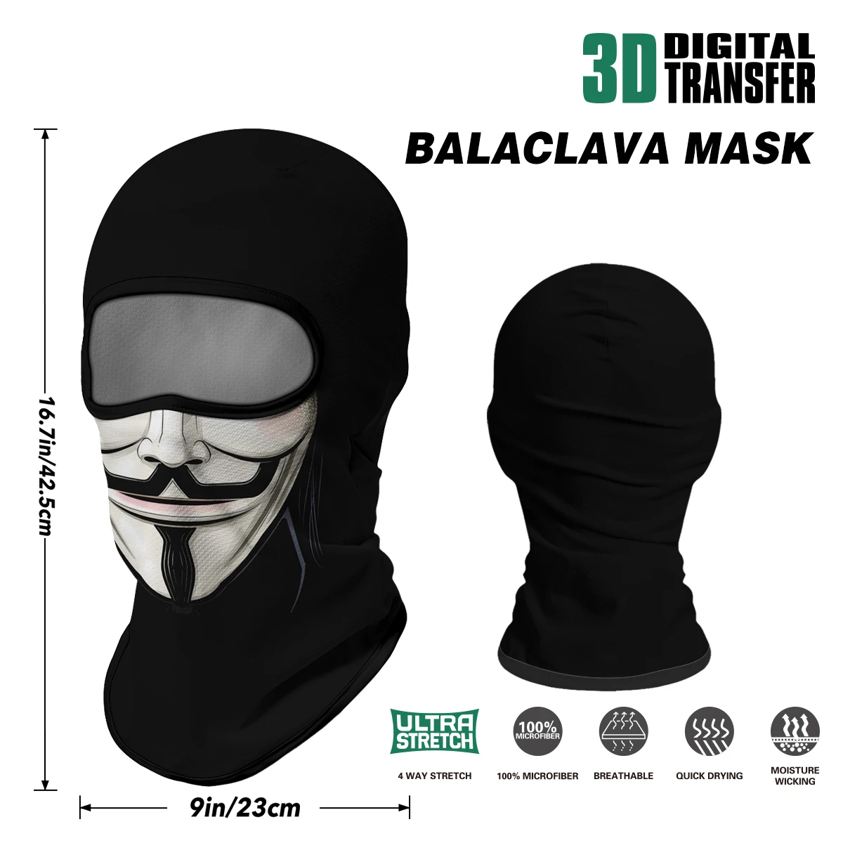 قناع ركوب الدراجات لكامل الوجه، خوذة حماية من الشمس للدراجات النارية، بطانة صيفية قابلة للتنفس، غطاء رأس جمجمة الهالوين للرجال بالاكلافا