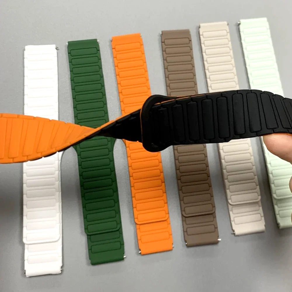 ل Huami AMAZFIT Bip 6 46 مللي متر Smartwatch الفرقة ل Amazfit GTR 4 3 Pro 42/47 مللي متر GTS 4 2/Active 2/BALANCE المطاط المغناطيسي حلقة حزام