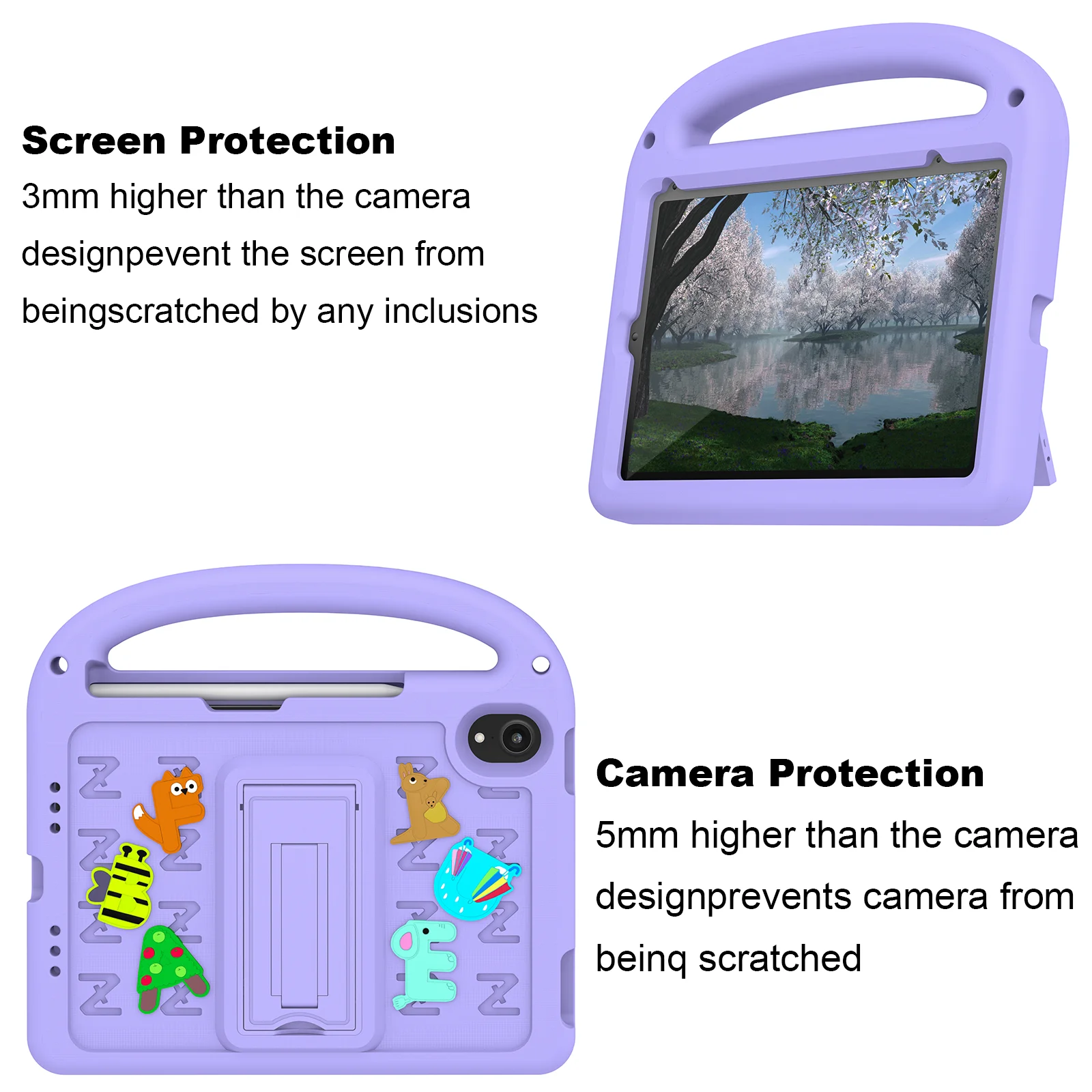Cartoon Tablet Case For iPad Air Pro 11 mini 7 6 2022 10th 10.2 9th 8th 7th Air 5 4 3 9.7 6th 5th Cover Case +Shoulder Straps