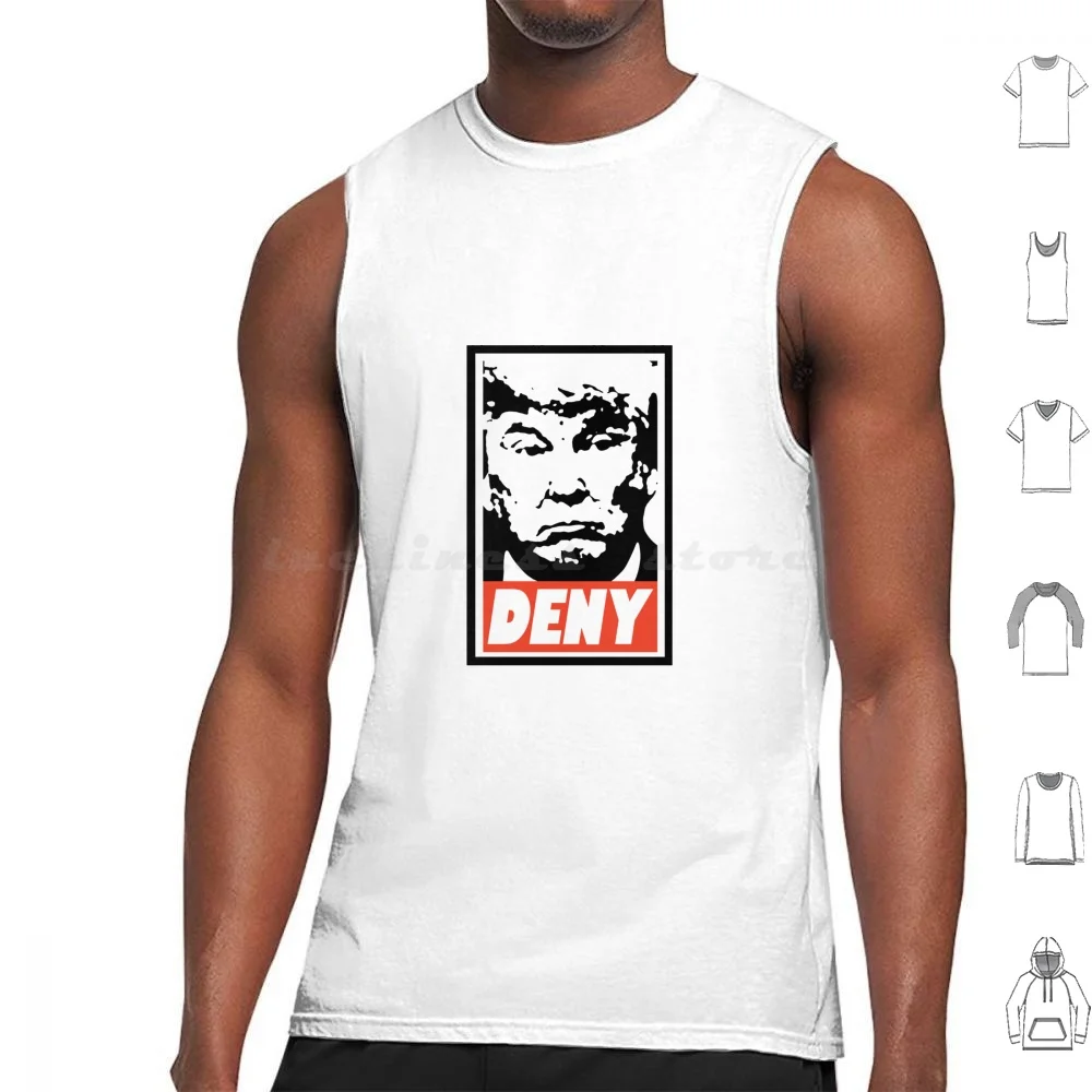 Deny Trump Tank Tops Print Cotton Deny Trump Street Art Banksy Andre The Giant Shepard Fairey Donald Trump Activism