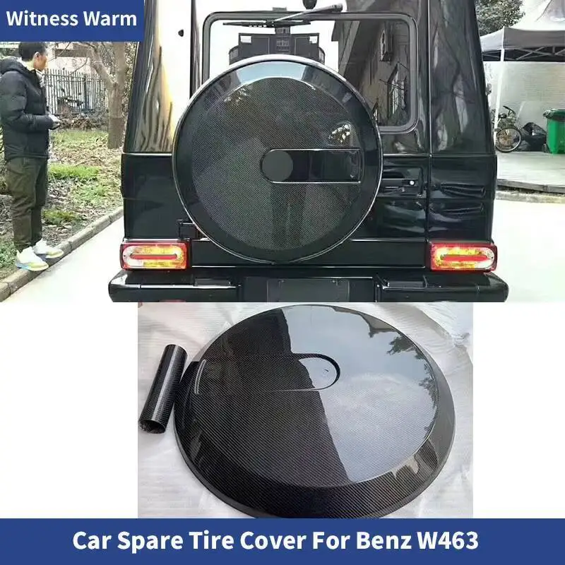 Pour W463 G classe G500 G65 couverture de pneu de secours de voiture en Fiber de carbone sèche pour Mercedes Benz W463 G55 G65 G63 Kit de carrosserie de voiture 08-14