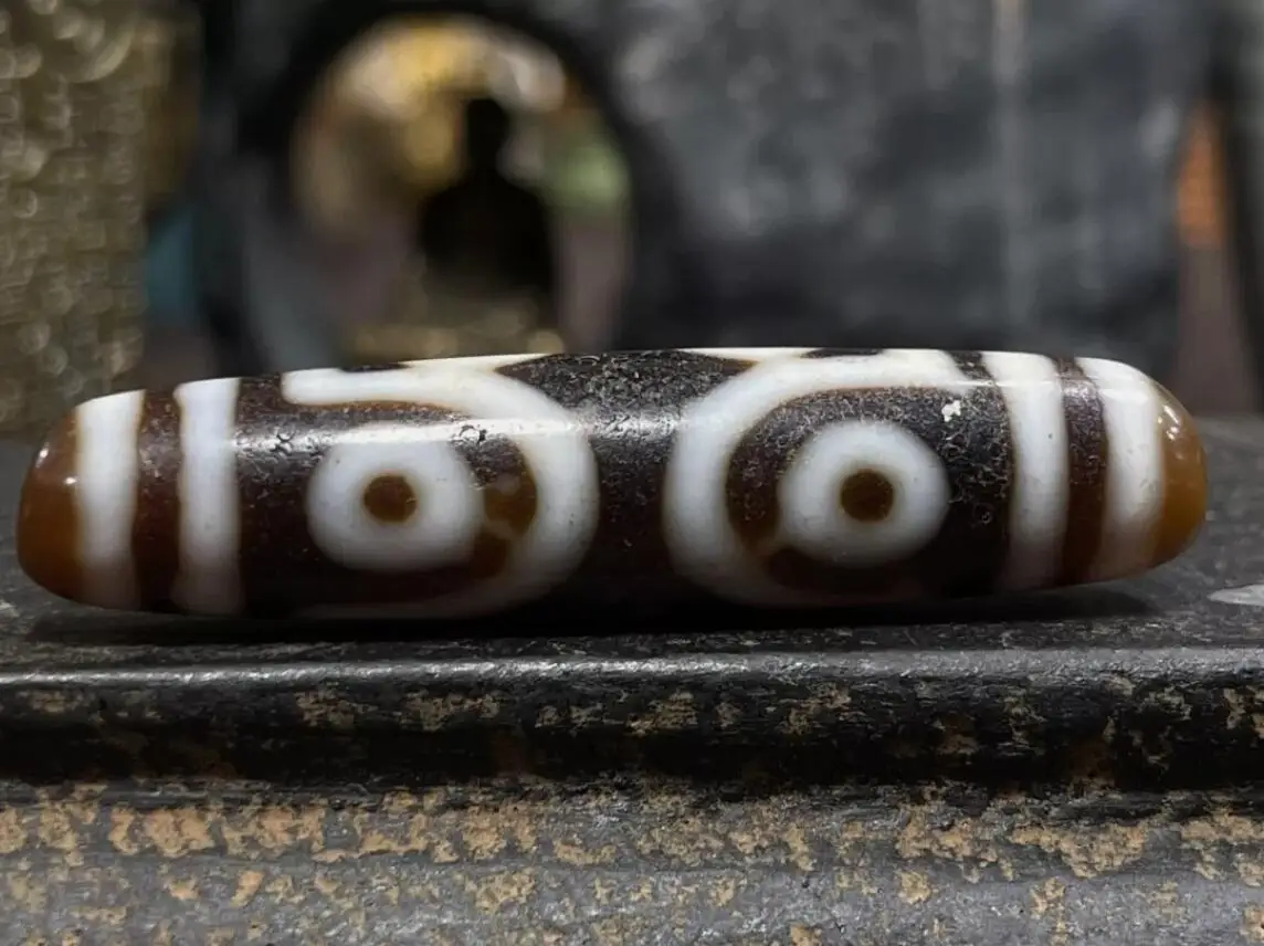 Tibetan Nepalese Himalayan Ancient agate Old Dzi Talisman 7 eye Beads Amulet