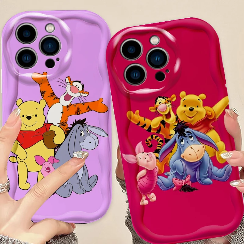 Disney Winnie The Poodle For Apple iPhone 15 14 13 12 11 XS XR X Pro Max Plus Wave Oil Back Phone Case