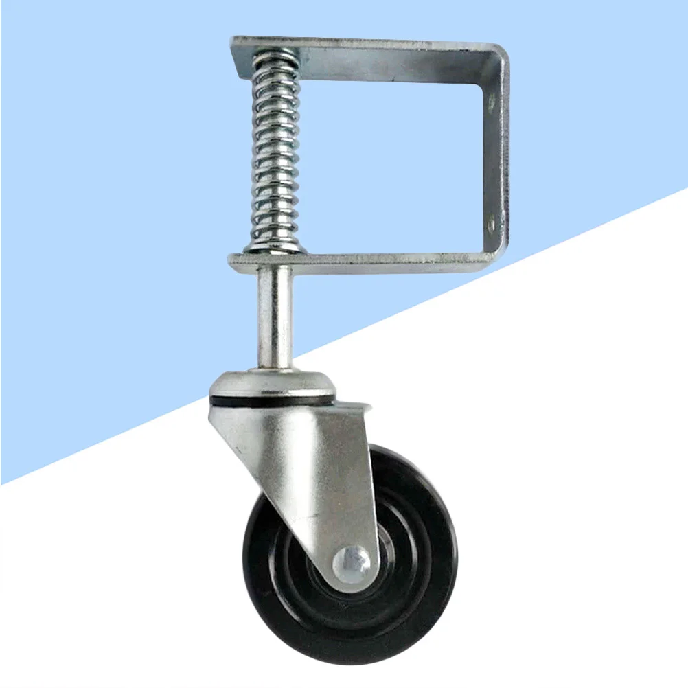 4 Inch Wheeled Cart Spring Loaded Caster Small Rubber Gate Door Silver Shopping