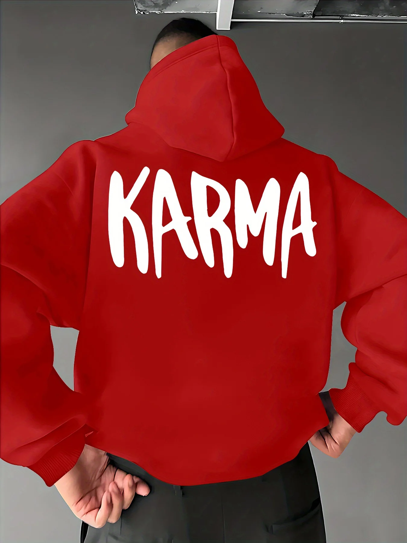 Simple and fashionable street trend hip-hop men's casual sports pullover with hood,letter art print,comfortable hoodedsweatshirt