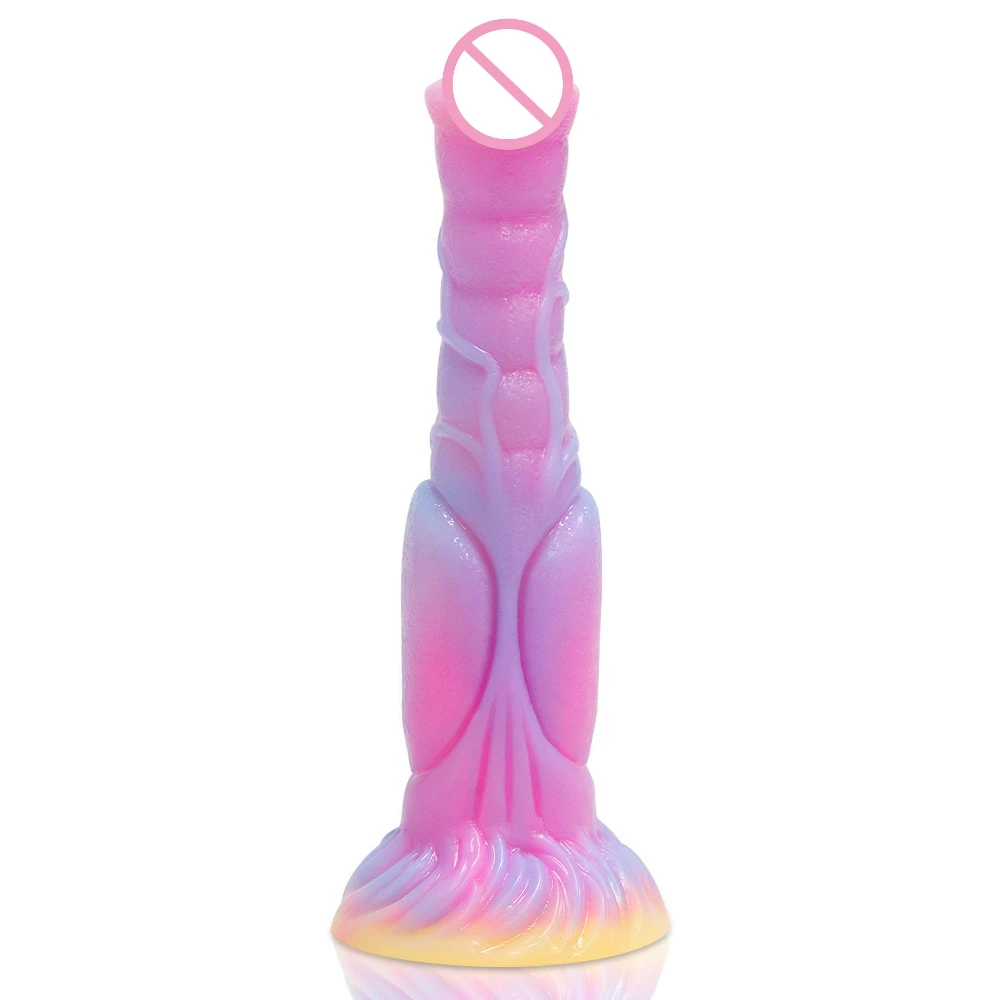 สีสัน Glow-in-the-dark ซิลิโคน Dildo Anal Sex ของเล่นชายและหญิง Masturbators Anal Dilator นวดผู้ใหญ่เพศเร้าอารมณ์ของเล่น