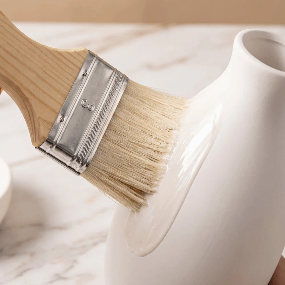 3/4Pcs Wooden Handle Flat Paddle Paint Brushes 2/3/4/5in Easy to Clean Artist Painting Brushes Multipurpose Reusable