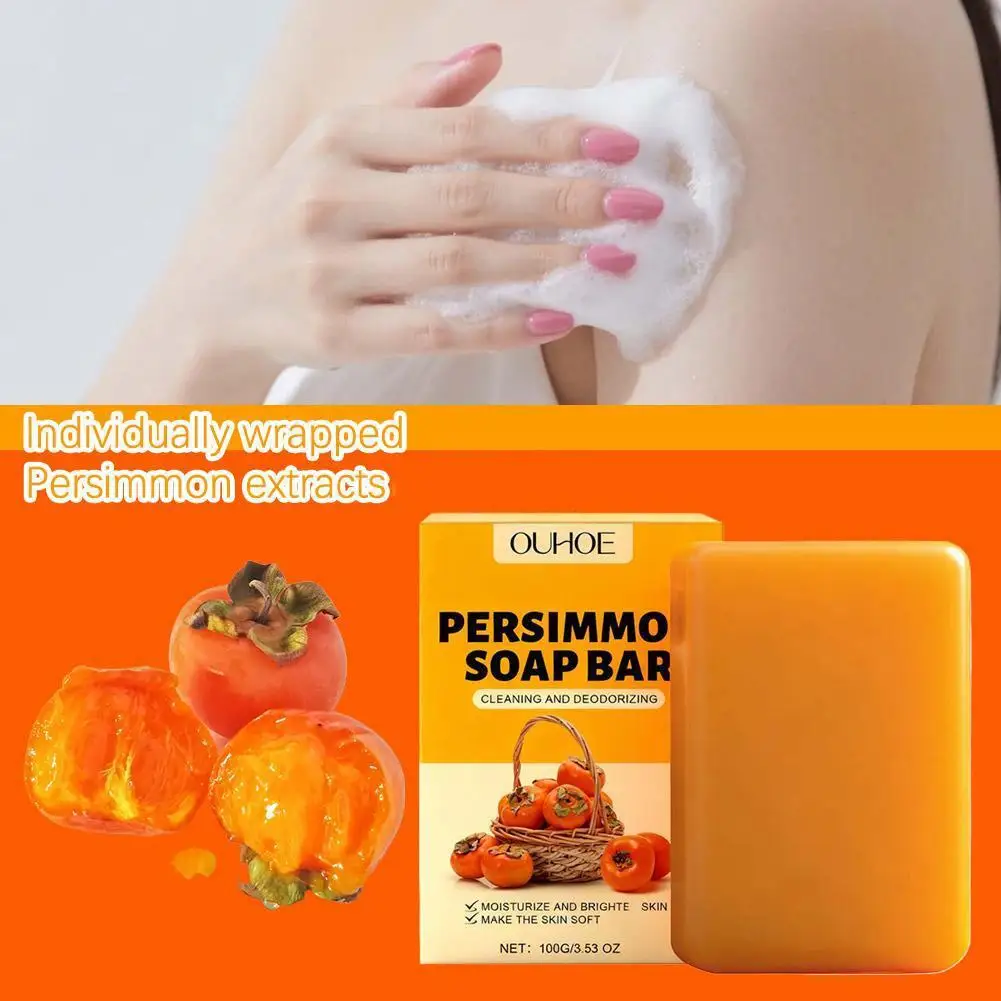 Persimmon Cleansing Soap Aromatherapy Deep Cleansing Handmade Soap Luxurious Natural Exfoliating Soap