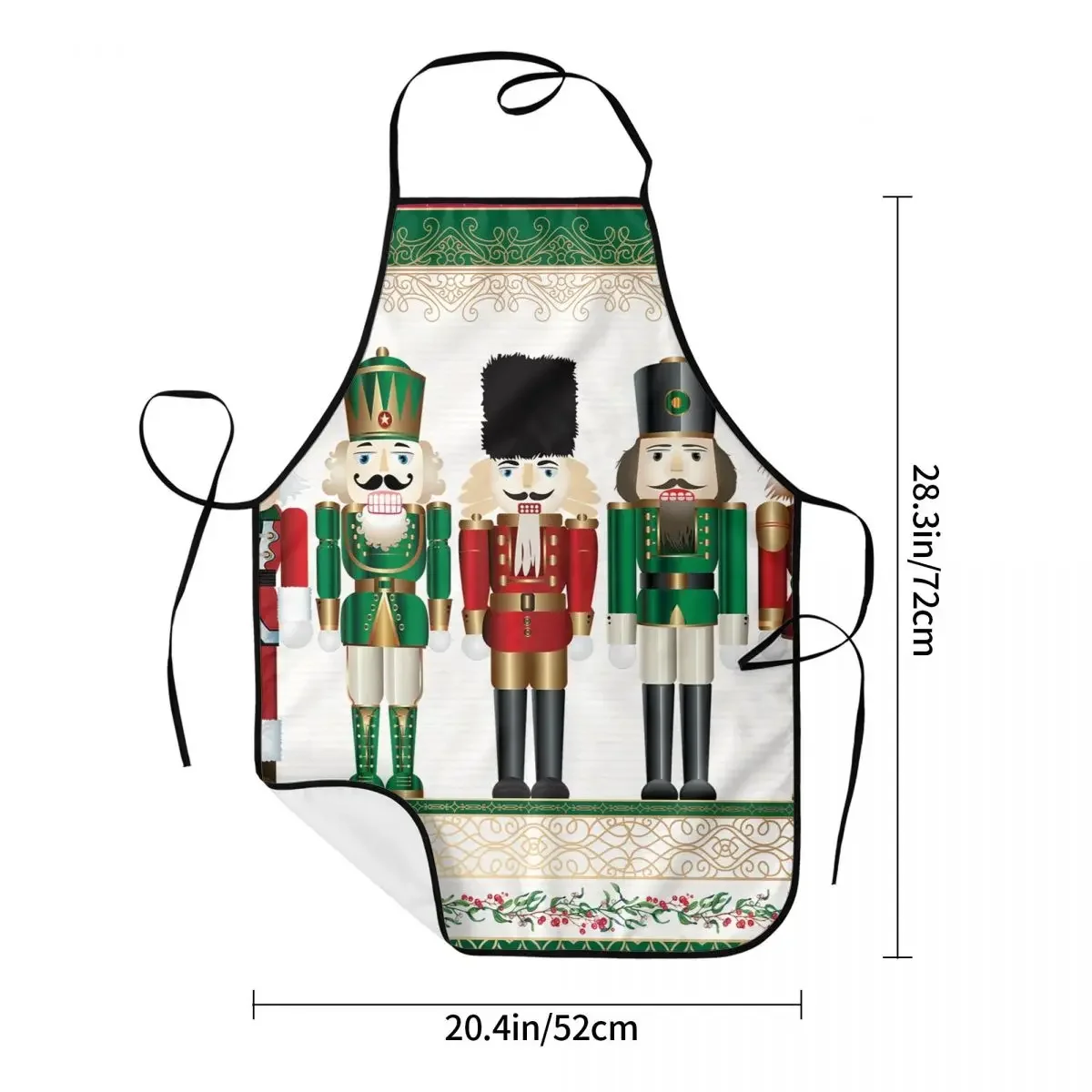 Merry Christmas Nutcrackers Apron for Men Women Adult Chef Kitchen Cooking Nutcracker Soldier Doll Tablier Cuisine Painting