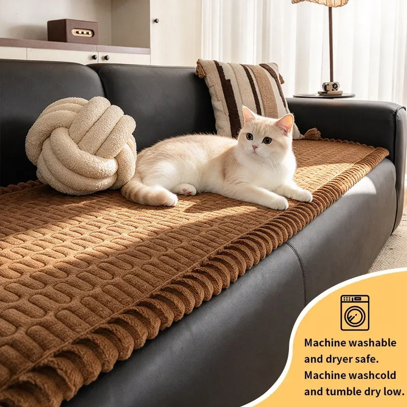1PC-Retro mix and match style, modern home quilted sofa cushion, Pet Friendly, Scratch Resistant, Furniture Protection, Non-slip