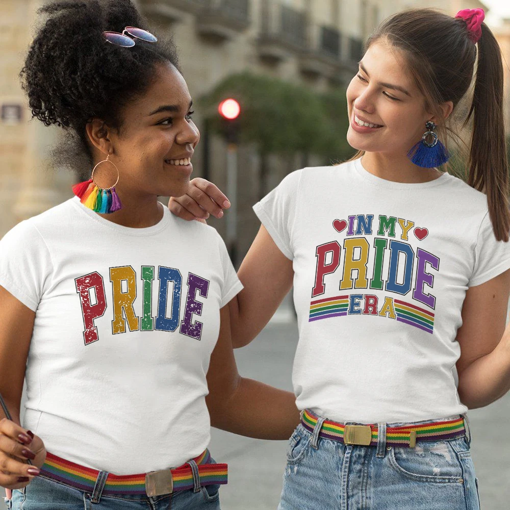 In My Pride Era Print T Shirt LGBT Pride Month Shirts Women Rainbow T-shirt Retro Clothes Summer Love Wins Graphic Tshirt Tops