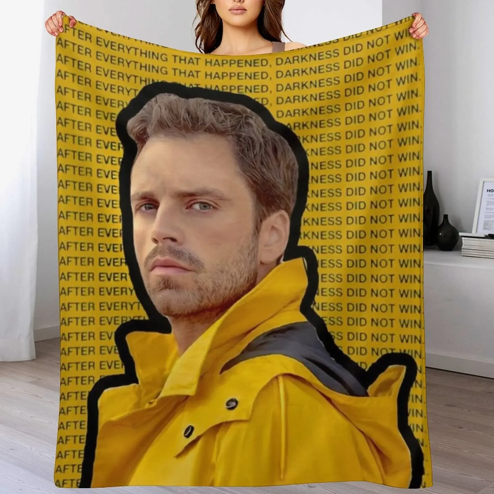 Sebastian Stan Throw Blanket Hairys Softest Designers Decorative Sofa Blankets