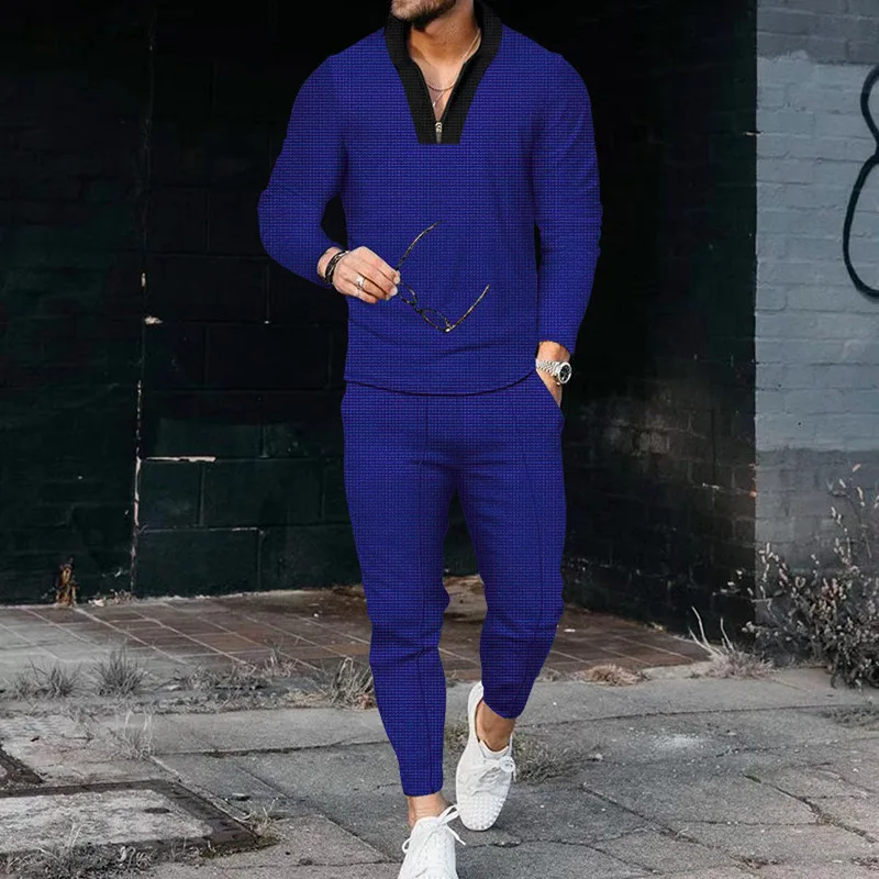 

Suits for Men Spring and Autumn Round Neck Long-sleeved T-shirt Sports Pants 2-piece Set Spring and Autumn Casual Tracksuit