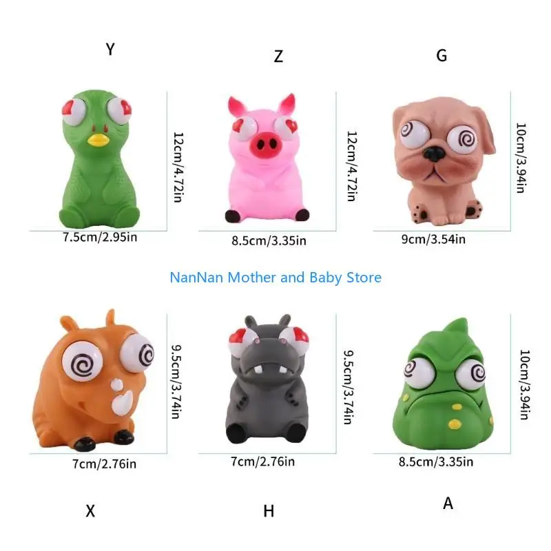 Fidgets siết chặt mắt động vật Popping Cứu giả đồ chơi giả mạo đạo cụ trò đùa thực tế cho trẻ người lớn thêm tay cầm tay