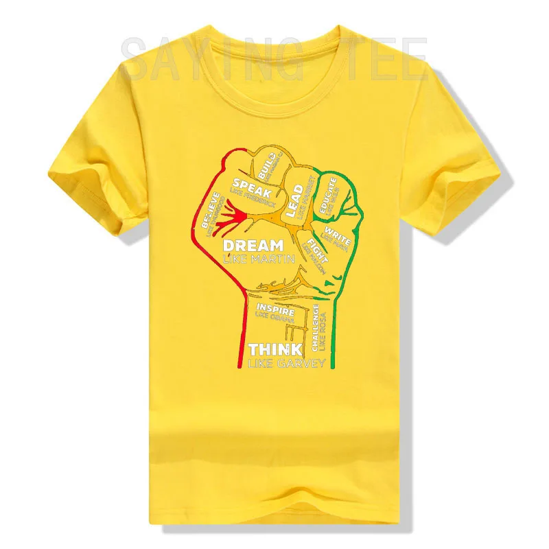 Inspiring Black Leaders Power Fist Hand Black History Month T-Shirt Cool Present for Women Men African Americans Graphic Tee Top