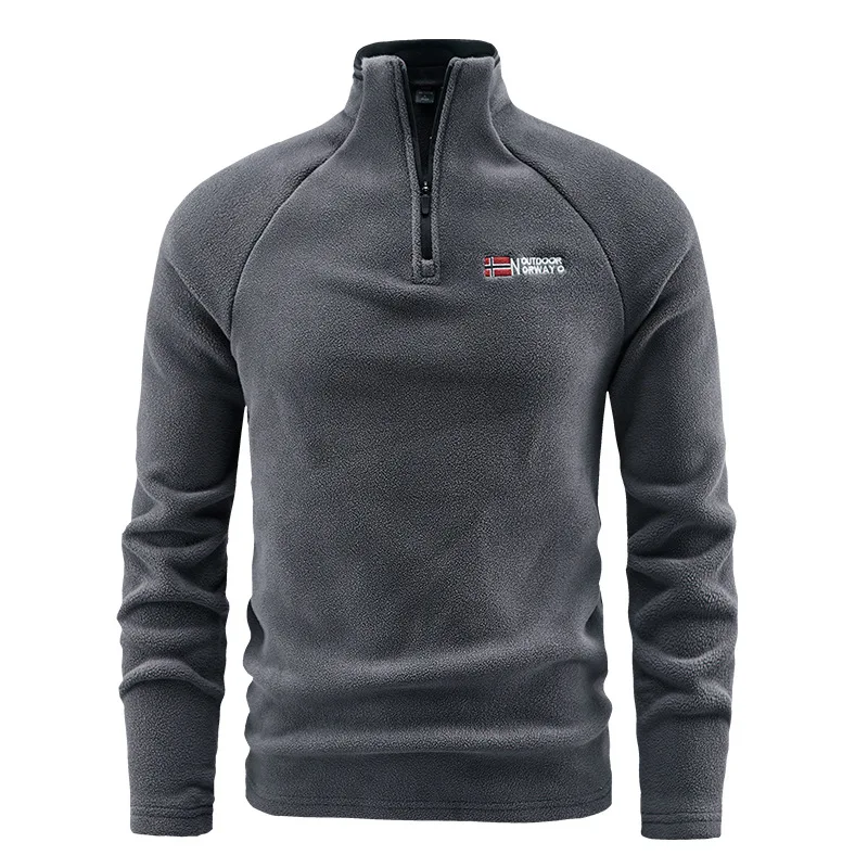 Autumn Men's Polartec Fleece Jackets Fashion Men Stand Collar Zipper Pullover SweatshirtsMen Soft Shell Warm Jacket Clothing