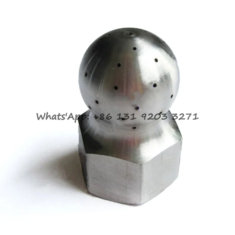 Stainless Steel 1/2'' or 3/4″ Female Thread Tank Cleaning Nozzle Spray Ball, 240 Degrees PTFE Tank Rinsing Nozzle