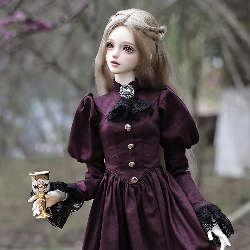 Elina BJD Puppe 1/3 Schöne Elegante Dame Vintage Aristokratischen Lila Kleid Harz Kunst Spielzeug Shuga Fee