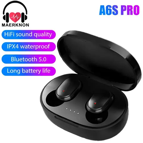 A6S TWS Earphones Wireless Bluetooth 5.1 Headphones Touch Control Earbuds With Mic Earphones Sport Waterproof Headset for xiaomi