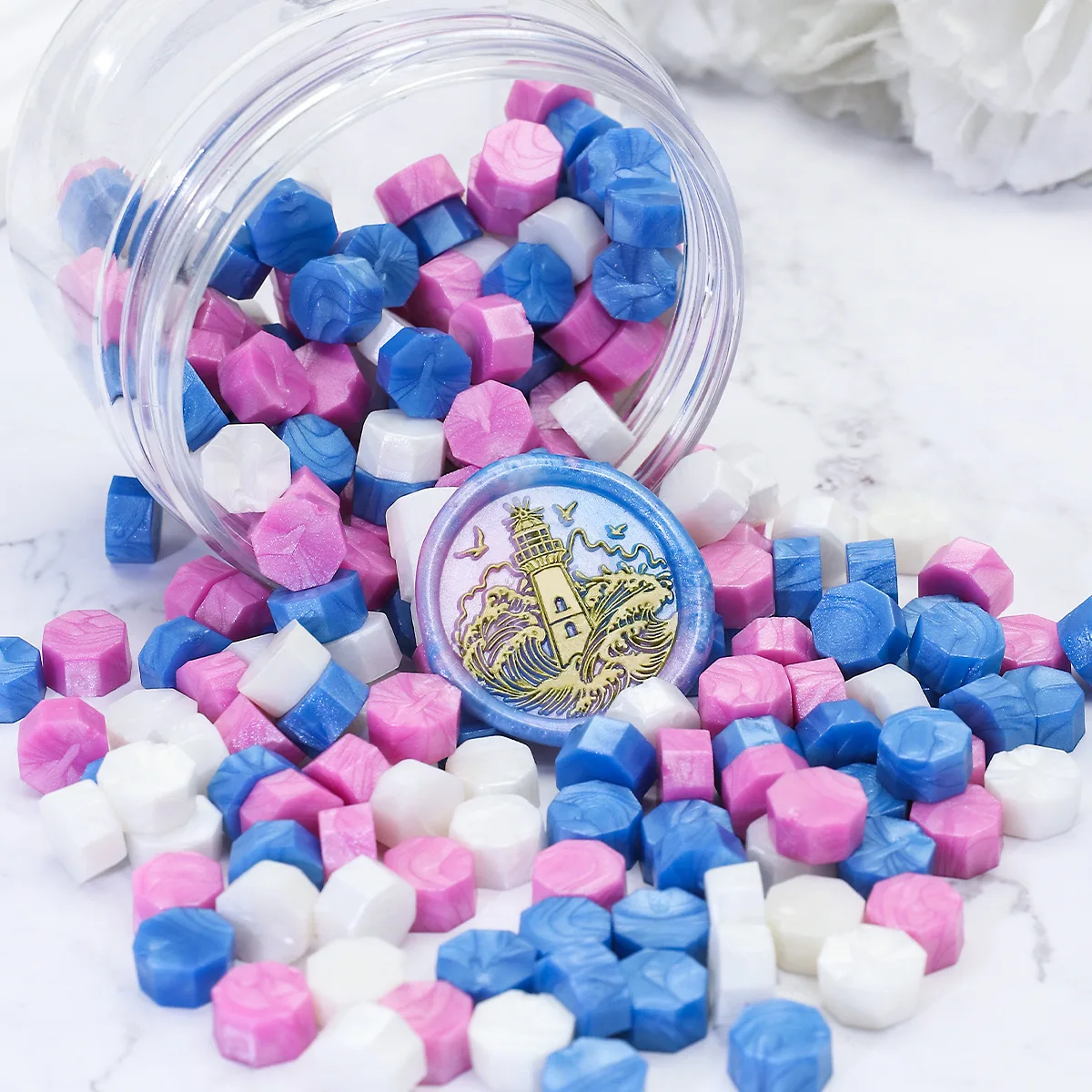 منحوتة نمط خمر ختم الشمع ختم المثمن الخرز للدعوات هدية الكريسماس صندوق المطاط ختم ديكور مجلة ختم