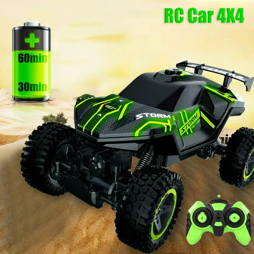 RC Car Remote Control Car, Monster Truck with Lights and Spray Function,All Terrain Off Road RC Monster Vehicle Truck for Kids