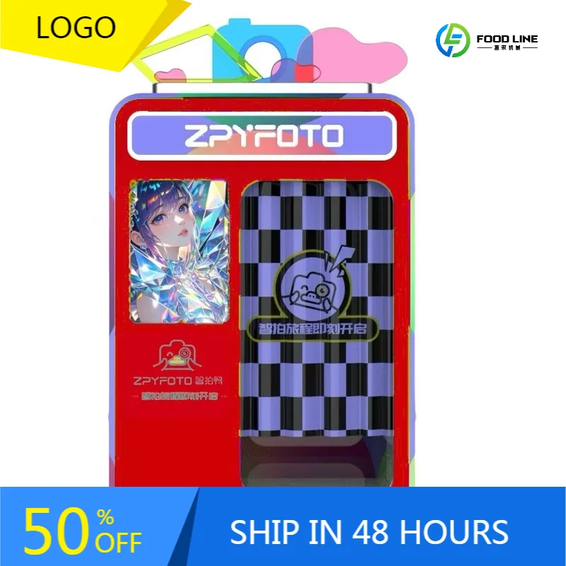 Simply Operate Coin Photo Booth with Metal Cabinet Self-Service Multiple Photo Frames & Camera-Heavy Duty Customized