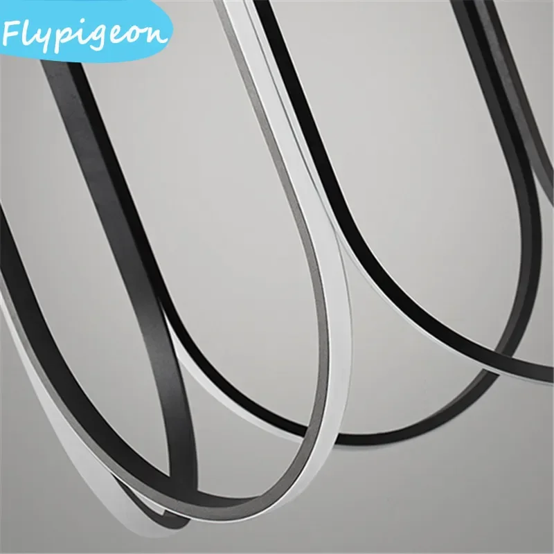 Bauhaus Linear Chandelier LED Minimalist Arch Light for Luxury Bedroom Living Room Home Decor Lighting Luminaire Pendant Light