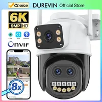 Outdoor 15MP HD 8X Zoom Dual Screen WiFi Camera 8MP Auto Tracking Camera Security Protection Video Surveillance P2P iCSee