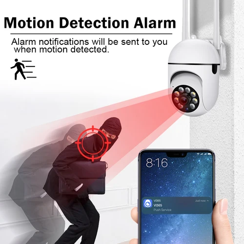 Imagen 2 del producto Cámara de Seguridad Wifi 2.4G 8mp, Aplicación Inalámbrica HD IP, Visión Nocturna en Color para Interiores, Audio Bidireccional, 360 °   Monitor de Protección con Visión Nocturna en Color