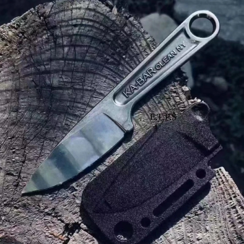 KA-BAR 1119 Fixed Blade Straight Knife Nostalgic Wrench Blade Forging Style K Sheath